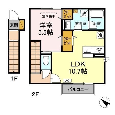 オラシオン 201号室 間取り