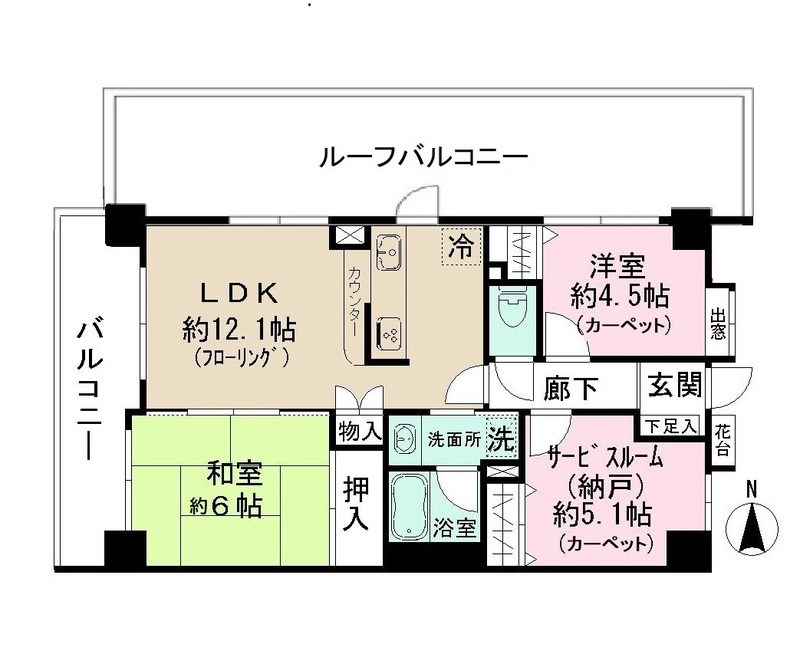 ヴェラハイツ六実駅前 401号室 間取り