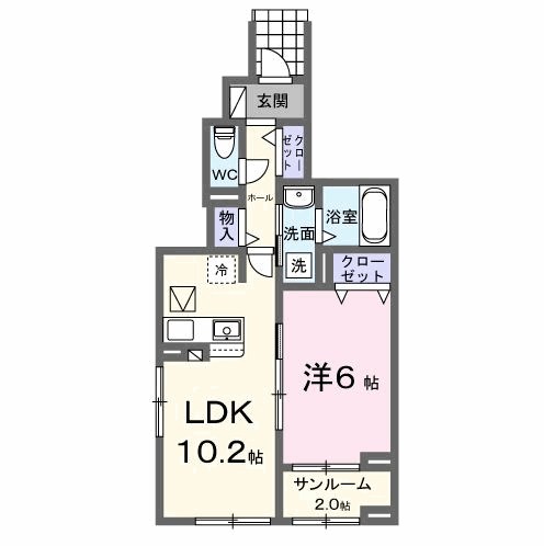 イーストフィールドⅠ 103号室 間取り