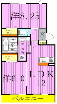 ｐｏｒｔｅ　ｂｌｅｕｅ（ポルトブルー） 間取り図