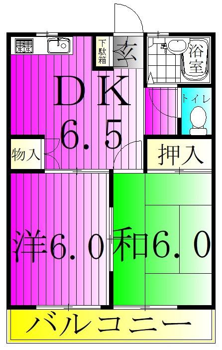 第2サンハイツ 211号室 間取り