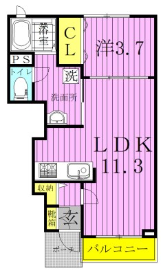 プロムナード 105号室 間取り