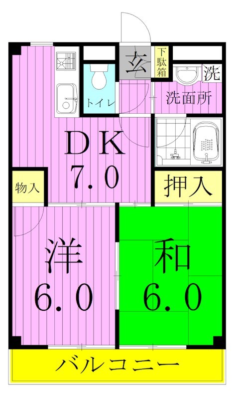 エクセルフラットⅢ 間取り図