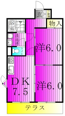 ジュネパレス柏第69 203号室 間取り