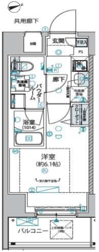 ヴァローレ松戸フィーロ 910号室 間取り
