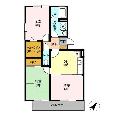 プランドール 302号室 間取り