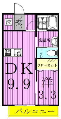 ペレグリン 202号室 間取り