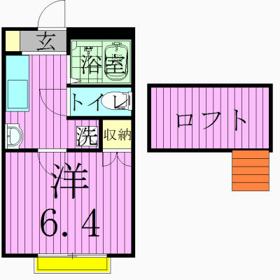 イー・シティⅢ 206号室 間取り