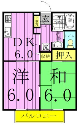 ポトリバB 202号室 間取り