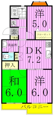 ルミエール田中 109号室 間取り