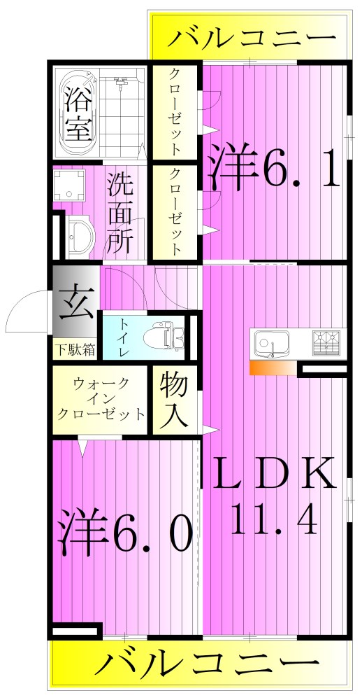 メゾンアーク西新井Ⅱ 間取り図