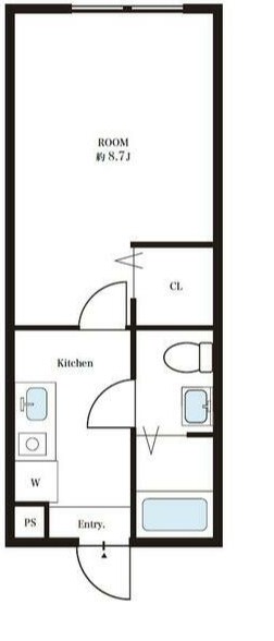 流山-PS1 107号室 間取り