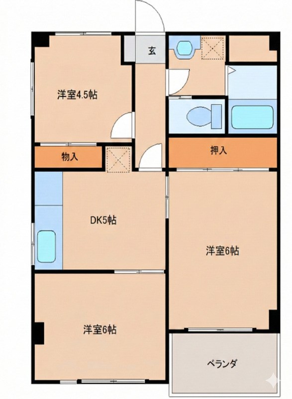 アンソレイエ松戸 303号室 間取り