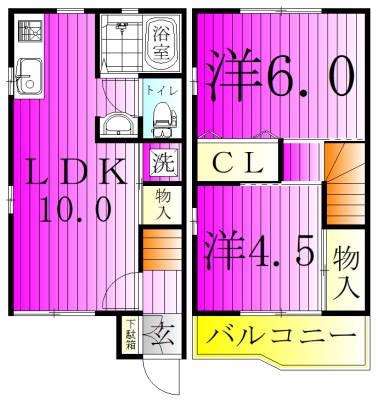 第２タナカグリーンテラス 001号室 間取り