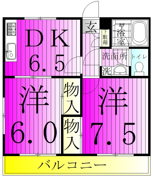 レクコーポ常盤平Ｂ 101号室 間取り