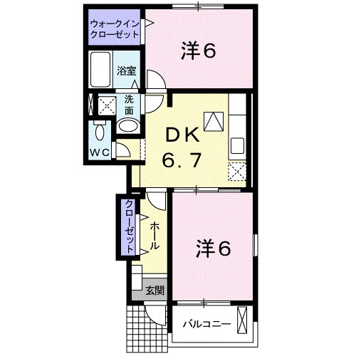 Ｓｕｎｎｙ　Ｐａｒｋ　水元ＡＫ 間取り図