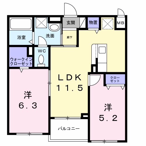 アリーサコート セント 間取り図