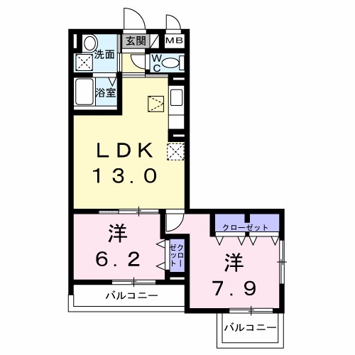 アリーサコート セント 間取り図