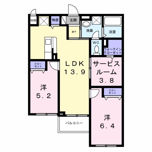 アリーサコート セント 間取り図