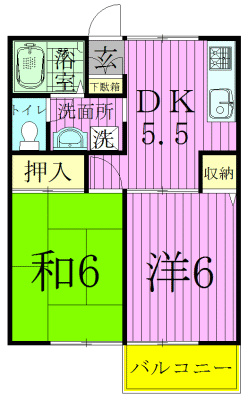 グリーンテリア第５ 102号室 間取り