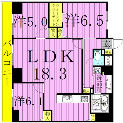 アヴェニール柏の葉 206号室 間取り