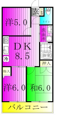 平和マンション 207号室 間取り