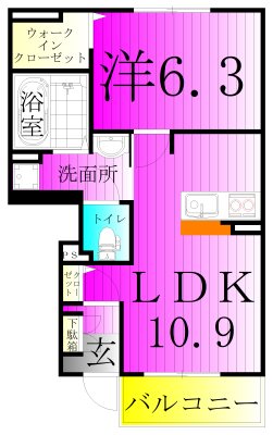 ウィステリアⅣ 103号室 間取り