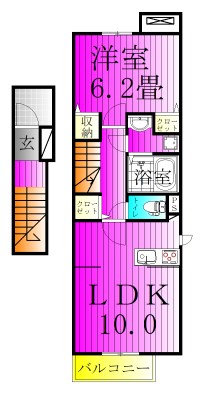 Ａｉ－ＨｉｇｈｔｓⅡＢ 201号室 間取り