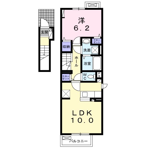Ａｉ－ＨｉｇｈｔｓⅡＢ 201号室 間取り