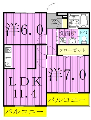 秀和グリーンコーポ・ヤシオ  間取り図