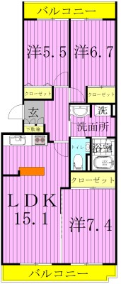 ラポール中川 間取り図