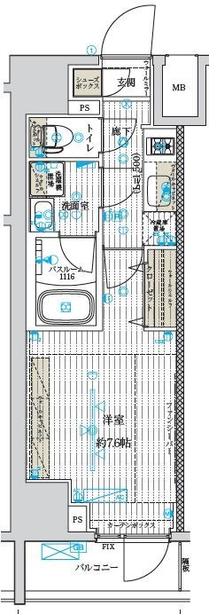 フュージョナル千住緑町 間取り図
