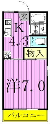 エクセル・ド・柏 201号室 間取り