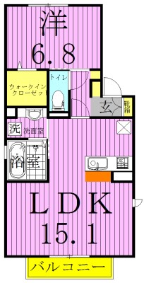 クレストフォーチュンＡ 102号室 間取り