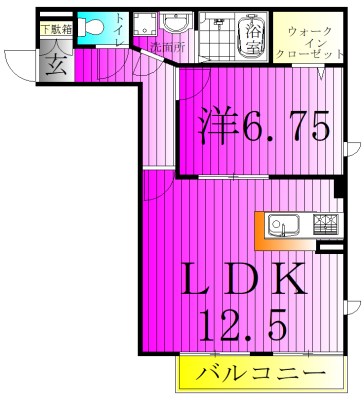 グランドソレイユ 205号室 間取り