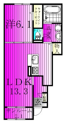 メゾンサンパティークⅢ 101号室 間取り