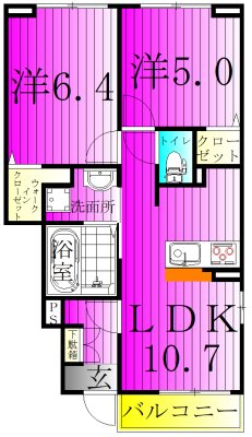 ＤＫ　ＳＷＡＮ 105号室 間取り