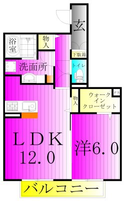 セジュール　チェスナットA 102号室 間取り