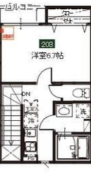 メルディア野田Ａ  203号室 間取り