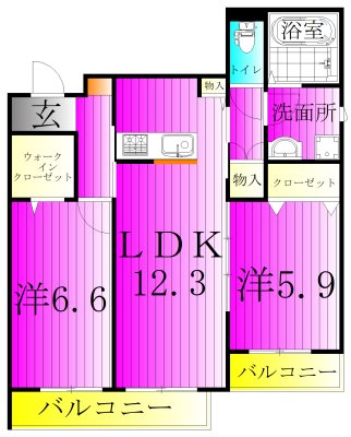メゾンブランシュ北柏 201号室 間取り