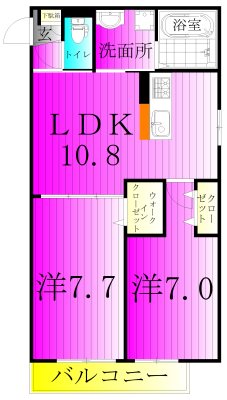 メゾンブランシュ北柏 303号室 間取り