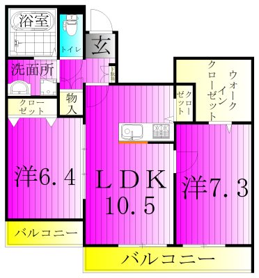 メゾンブランシュ北柏 305号室 間取り