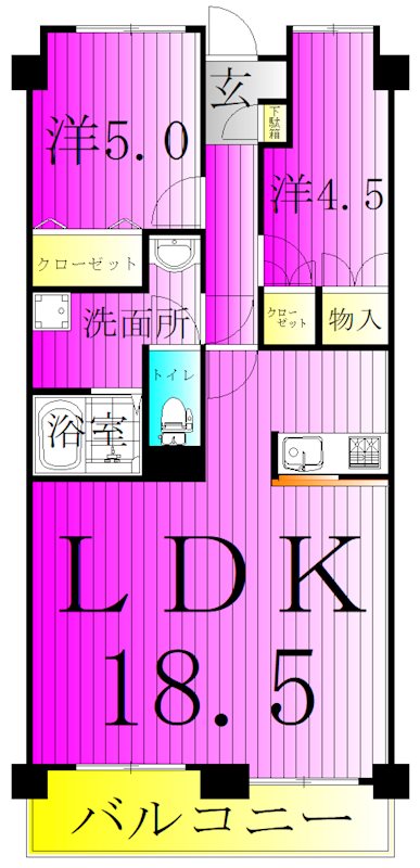 クレセントコートおおたかの森 210号室 間取り