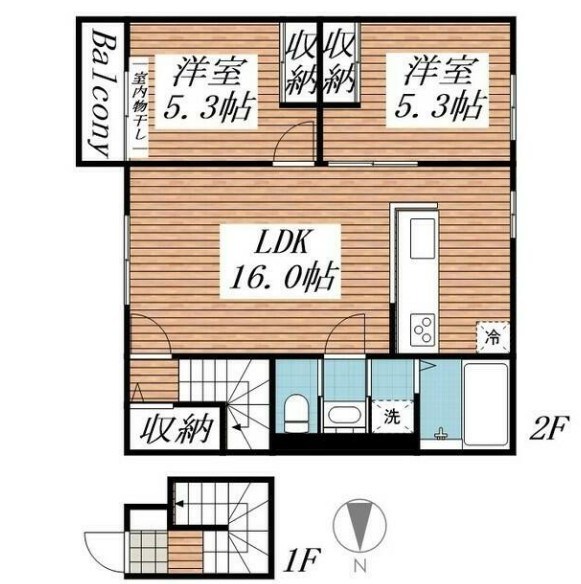 フェリス 201号室 間取り