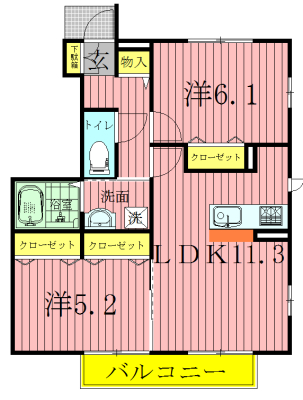 ポルテボヌールⅠ 間取り