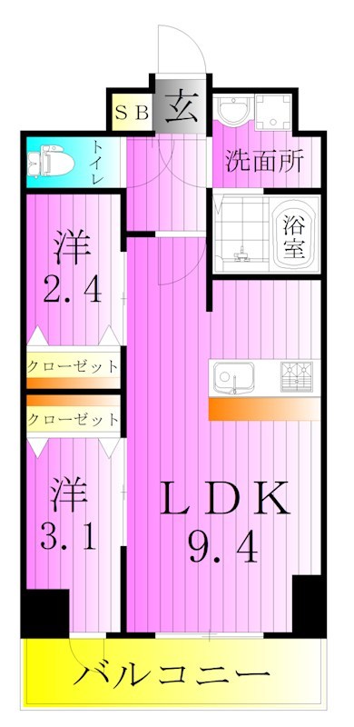 メイクスアート五反野 間取り図