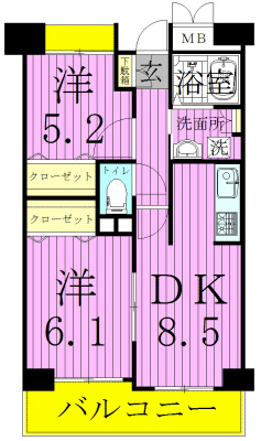 パインエクセレント 201号室 間取り