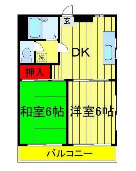 ドフィーヌときわ平Ⅱ 202号室 間取り