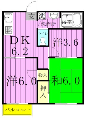 サンシャイン梅郷  間取り