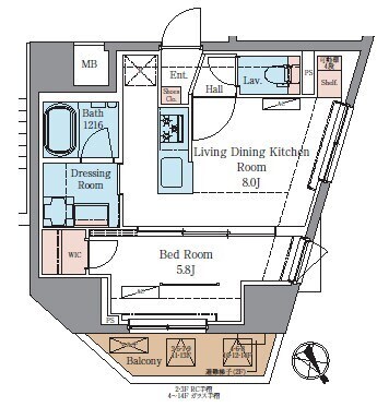 ラグゼナ北千住Ⅱ 間取り図